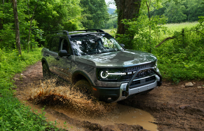 Gray 2026 Ford Bronco Sport driving off-road